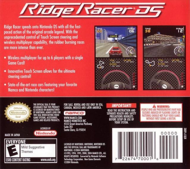 Ridge Racer DS - Nintendo DS Video Games Namco   