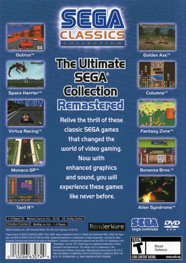 Sega Classics Collection - (PS2) PlayStation 2 [Pre-Owned] Video Games Sega   