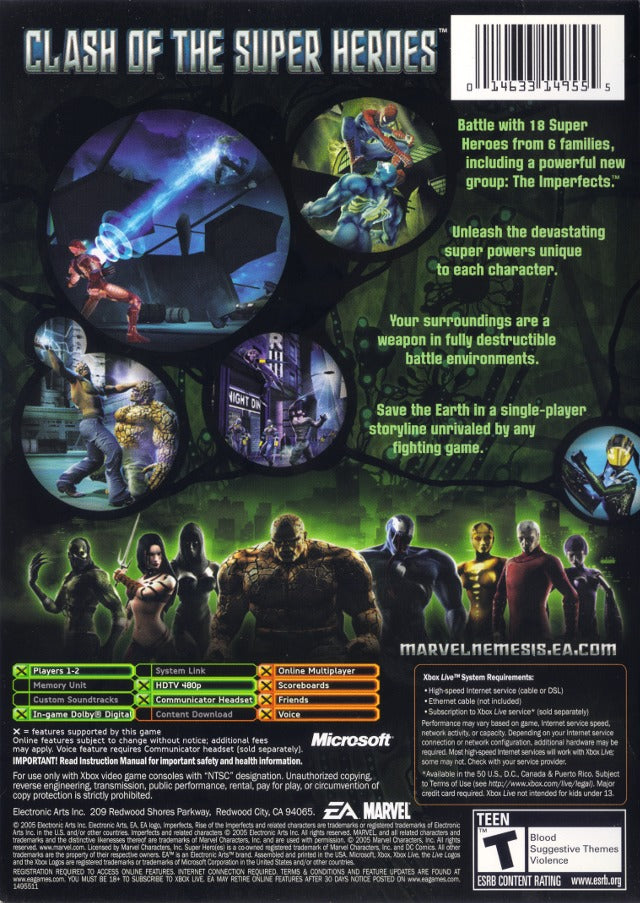 Marvel Nemesis: Rise of the Imperfects - (XB) Xbox [Pre-Owned] Video Games EA Games   