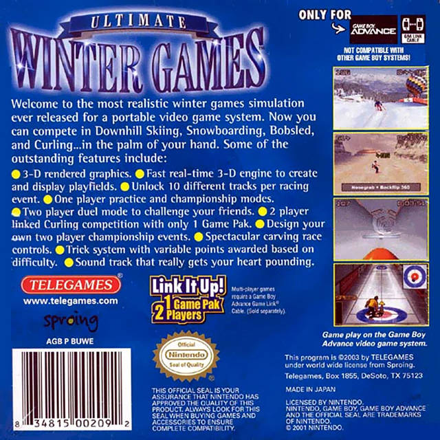 Ultimate Winter Games - (GBA) Game Boy Advance [Pre-Owned] Video Games Telegames   