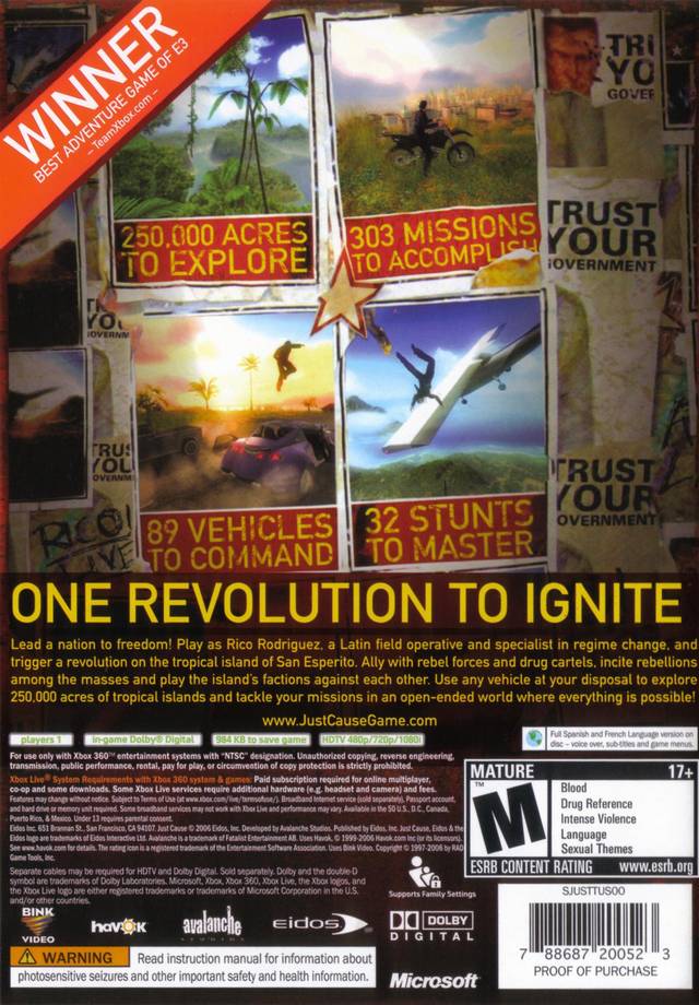 Just Cause - Xbox 360 [Pre-Owned] Video Games Eidos Interactive   