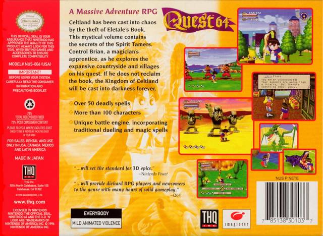 Quest 64 - (N64) Nintendo 64 [Pre-Owned] Video Games THQ   