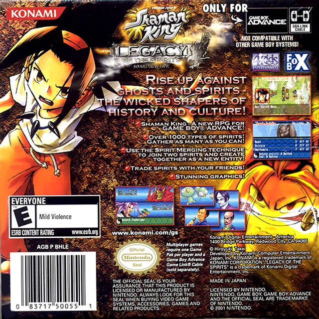 Shonen Jump's Shaman King: Legacy of the Spirits, Soaring Hawk - (GBA) Game Boy Advance [Pre-Owned] Video Games Konami   