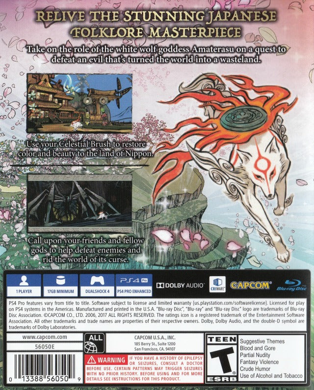 Okami HD - (PS4) PlayStation 4 Video Games Capcom   