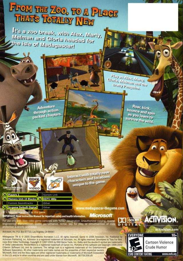 DreamWorks Madagascar - Xbox Video Games Activision   