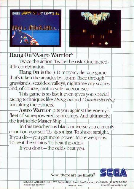 Hang-On & Astro Warrior - SEGA Master System [Pre-Owned] Video Games Sega   