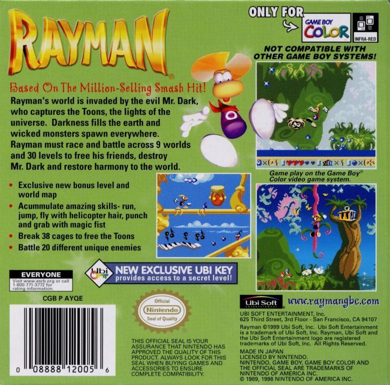 Rayman - (GBC) Game Boy Color [Pre-Owned] Video Games Ubisoft   