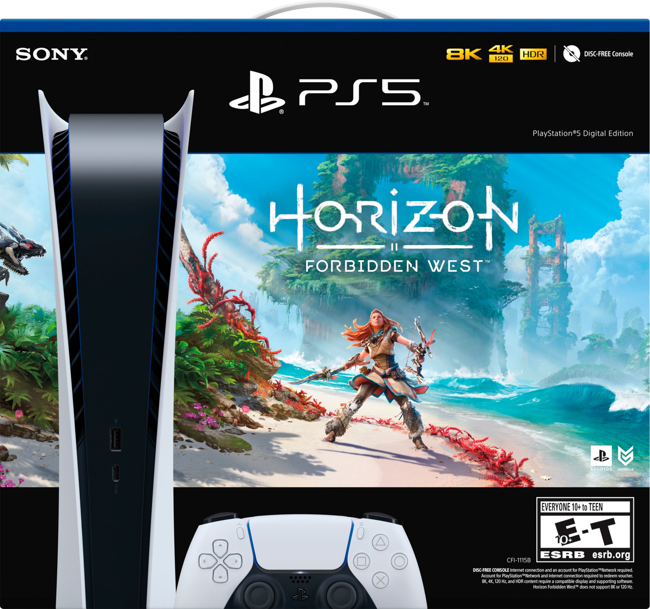 SONY PlayStation 5 Digital Edition Console (Horizon Bundle) (Model CFI-1215B) - (PS5) PlayStation 5 Video Games PlayStation   