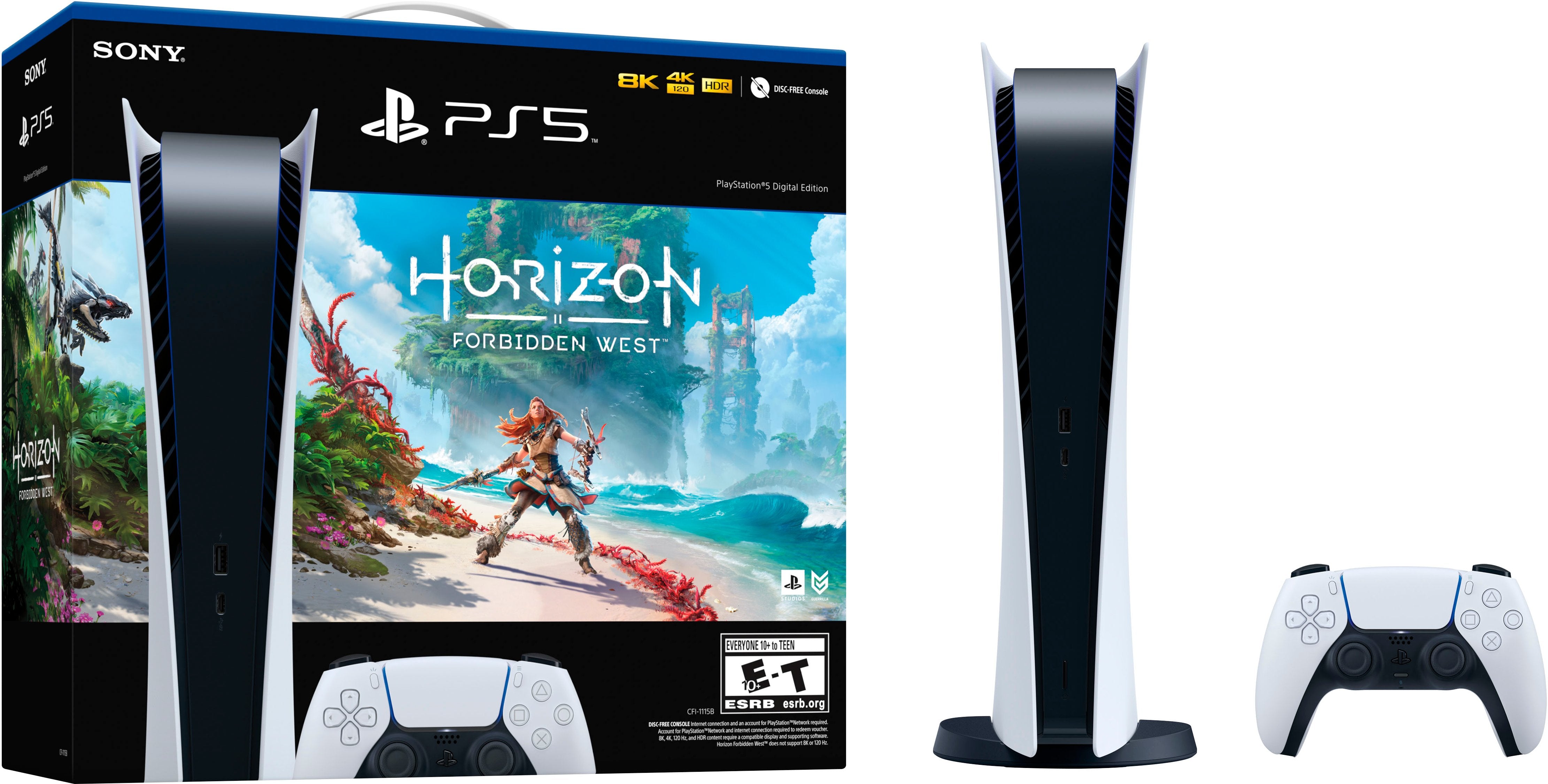 SONY PlayStation 5 Digital Edition Console (Horizon Bundle) (Model CFI-1215B) - (PS5) PlayStation 5 Video Games PlayStation   