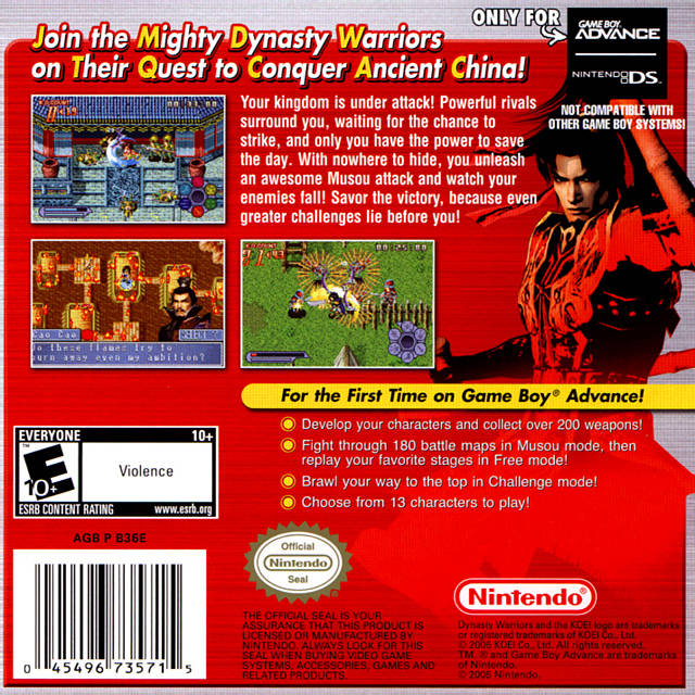 Dynasty Warriors Advance - (GBA) Game Boy Advance Video Games Nintendo   