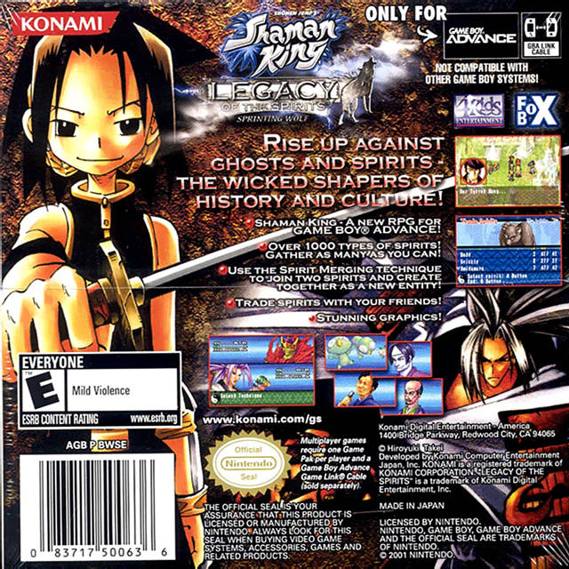 Shonen Jump's Shaman King: Legacy of the Spirits, Sprinting Wolf - (GBA) Game Boy Advance [Pre-Owned] Video Games Konami   