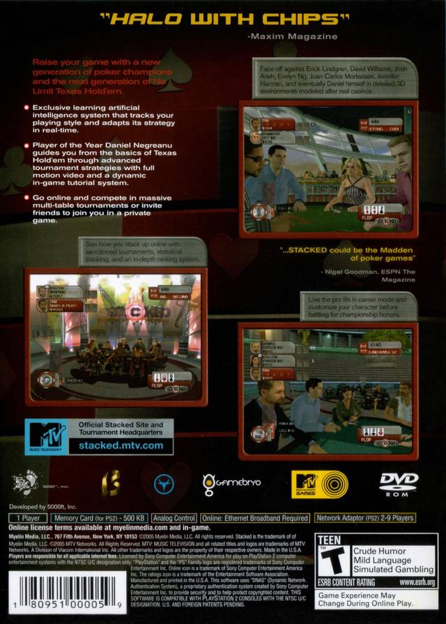 Stacked with Daniel Negreanu - (PS2) PlayStation 2 [Pre-Owned] Video Games Myelin Media   