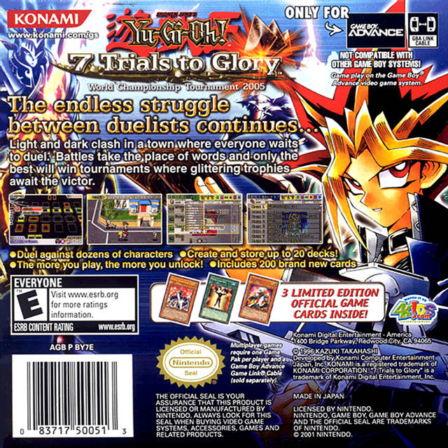 Yu-Gi-Oh 7 Trials to Glory - GameBoy Advance Yu-Gi-Oh 7 Trials to Glory - GameBoy Advance
