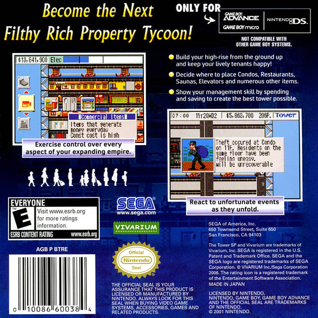 The Tower SP - (GBA) Game Boy Advance Video Games Sega   