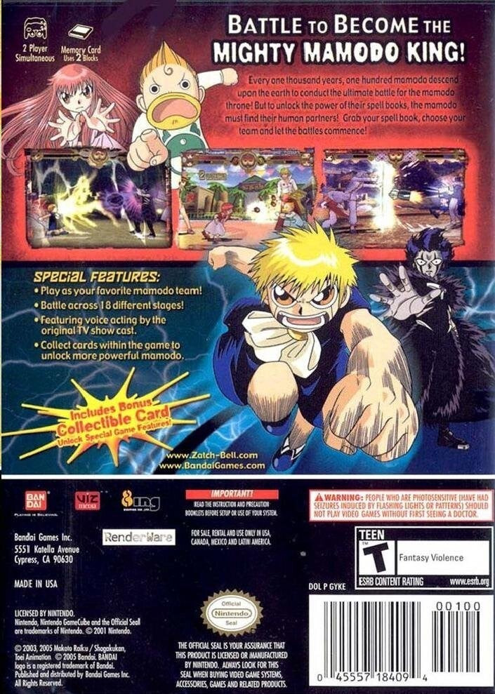 Zatch Bell! Mamodo Battles - (GC) GameCube [Pre-Owned] Video Games Bandai   