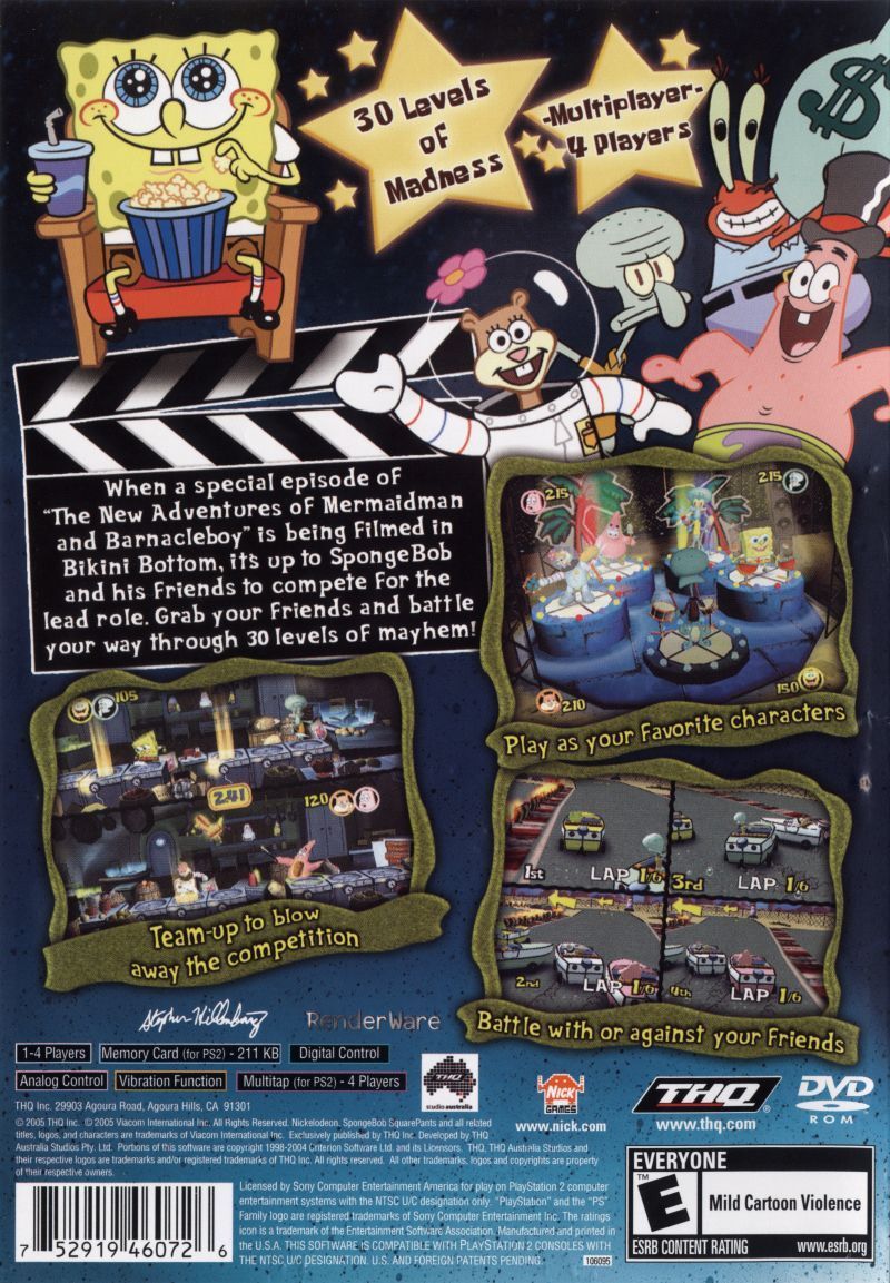 SpongeBob Squarepants: Lights, Camera, Pants - (PS2) PlayStation 2 [Pre-Owned] Video Games THQ   