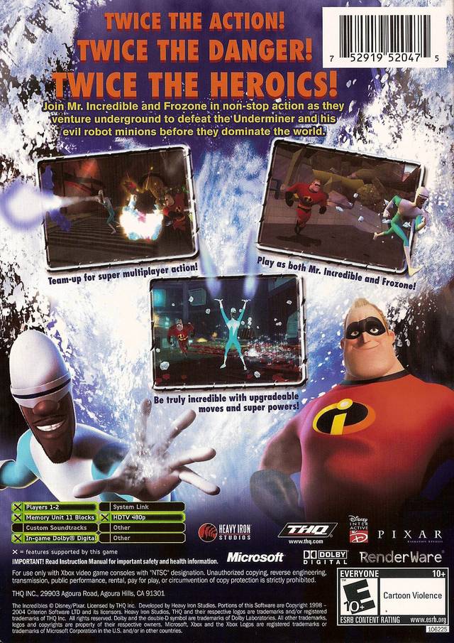 The Incredibles: Rise of the Underminer - (XB) Xbox [Pre-Owned] Video Games THQ   