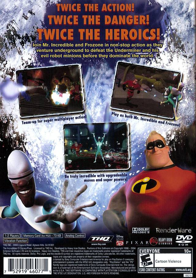 The Incredibles: Rise of the Underminer - (PS2) PlayStation 2 [Pre-Owned] Video Games THQ   