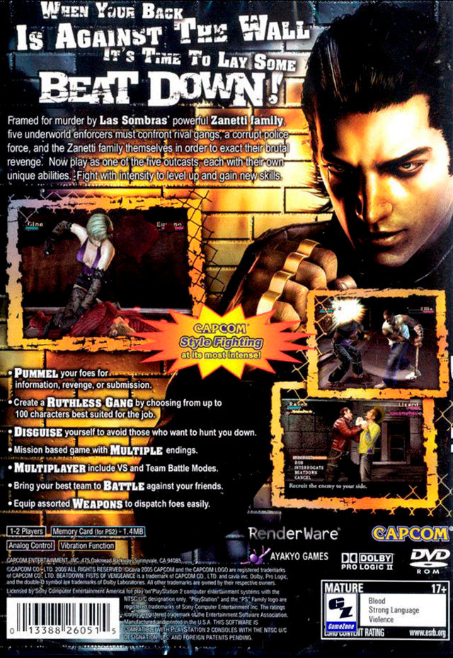Beat Down: Fists of Vengeance - (PS2) PlayStation 2 [Pre-Owned] Video Games Capcom