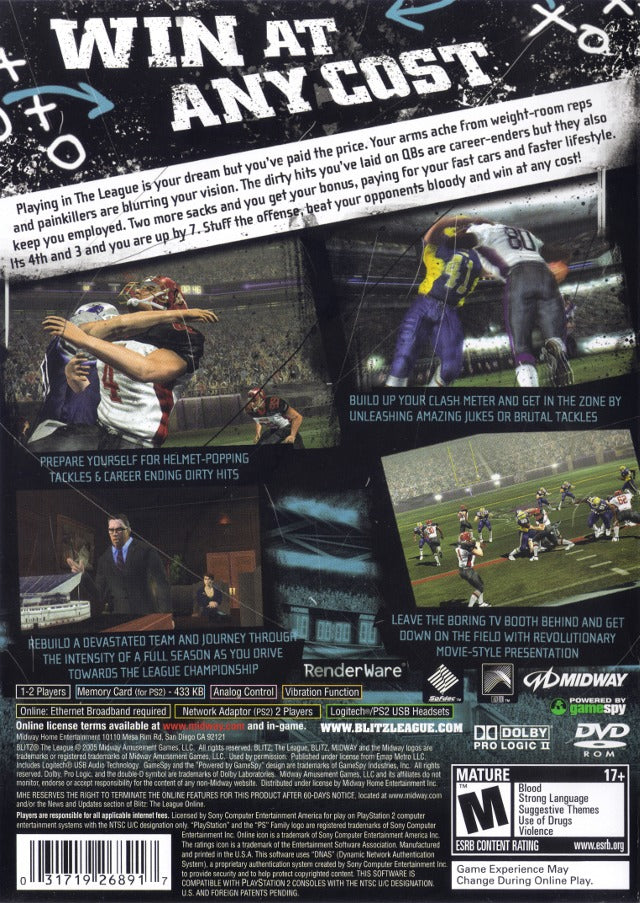 Blitz: The League - (PS2) PlayStation 2 [Pre-Owned] Video Games Midway   