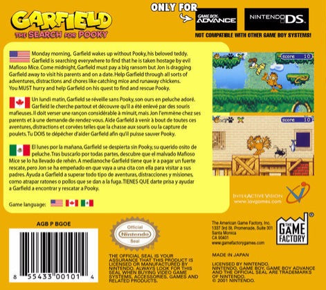 Garfield: The Search For Pooky - (GBA) Game Boy Advance [Pre-Owned] Video Games The Game Factory   