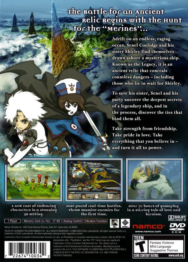 Tales of Legendia - (PS2) PlayStation 2 Video Games Namco   
