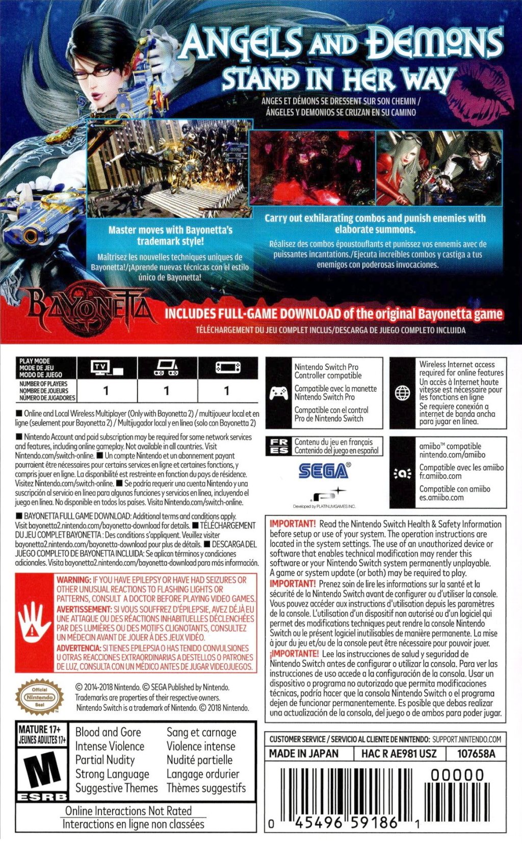 Bayonetta 2 (Physical Game Card) - (NSW) Nintendo Switch [Pre-Owned] Video Games Nintendo   