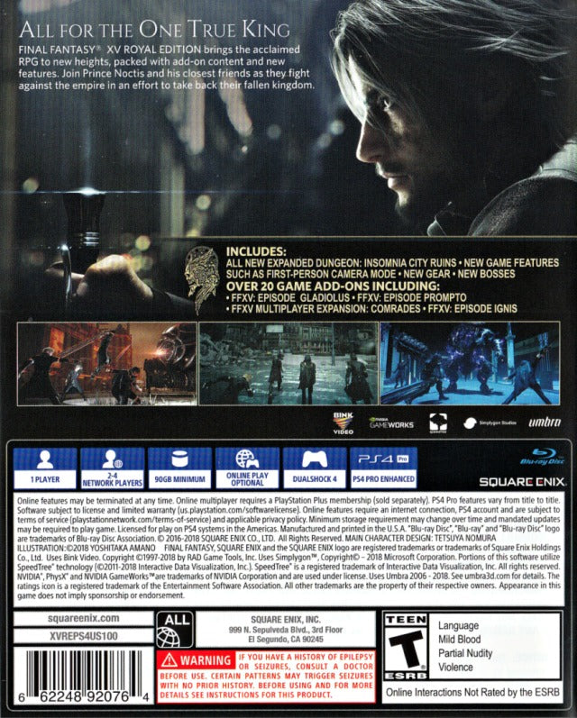 Final Fantasy XV Royal Edition - (PS4) PlayStation 4 Video Games Square Enix   