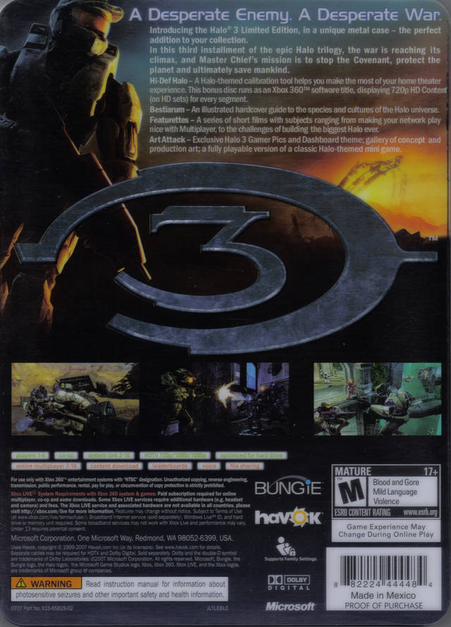 Halo 3 (Limited Edition) - Xbox 360 Video Games Microsoft Game Studios   