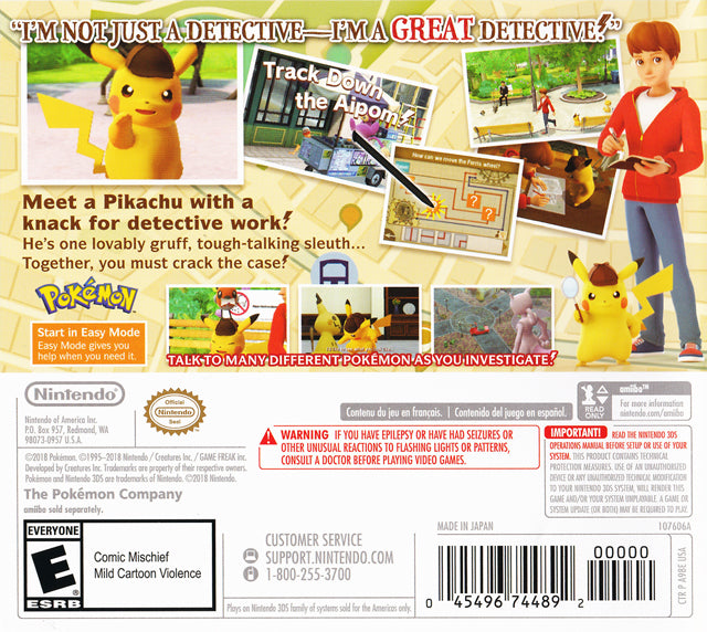 Detective Pikachu - Nintendo 3DS [Pre-Owned] Video Games Nintendo   