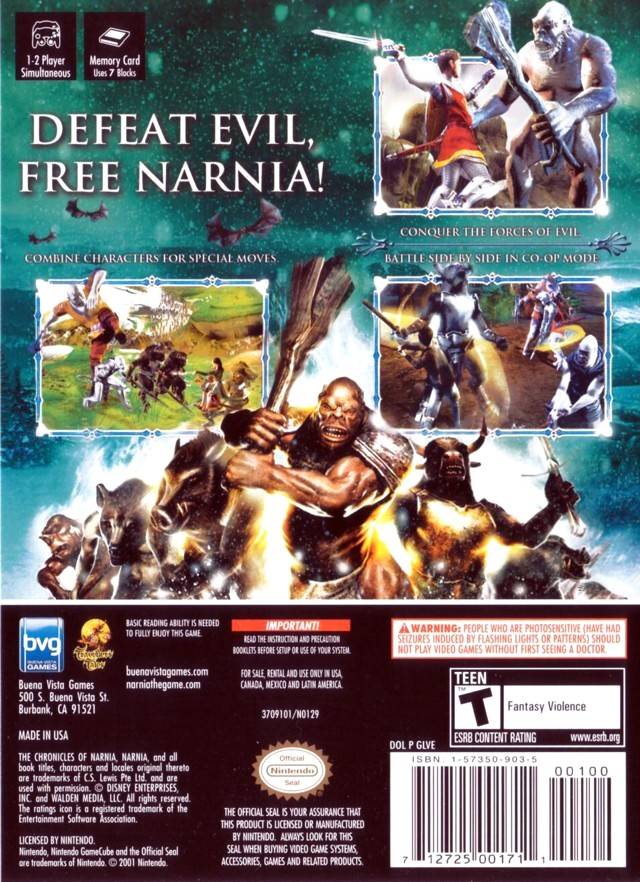 The Chronicles of Narnia: The Lion, The Witch and The Wardrobe - (GC) GameCube [Pre-Owned] Video Games Buena Vista Games   