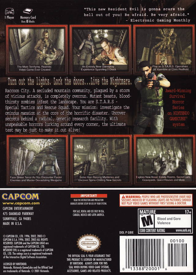 Resident Evil (Player's Choice) - (GC) GameCube [Pre-Owned] Video Games Capcom   
