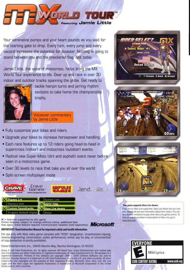 MX World Tour Featuring Jamie Little - Xbox Video Games Crave   