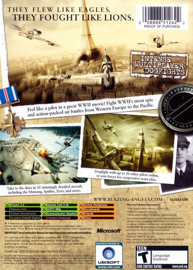 Blazing Angels: Squadrons of WWII - (XB) Xbox [Pre-Owned] Video Games Ubisoft   