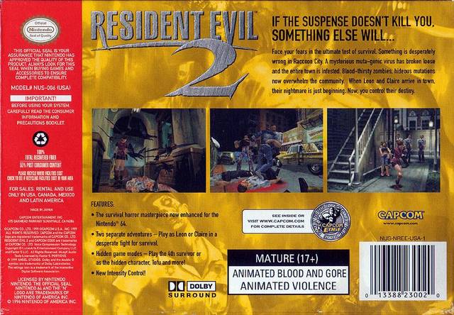 Resident Evil 2 - (N64) Nintendo 64 [Pre-Owned] Video Games Capcom   