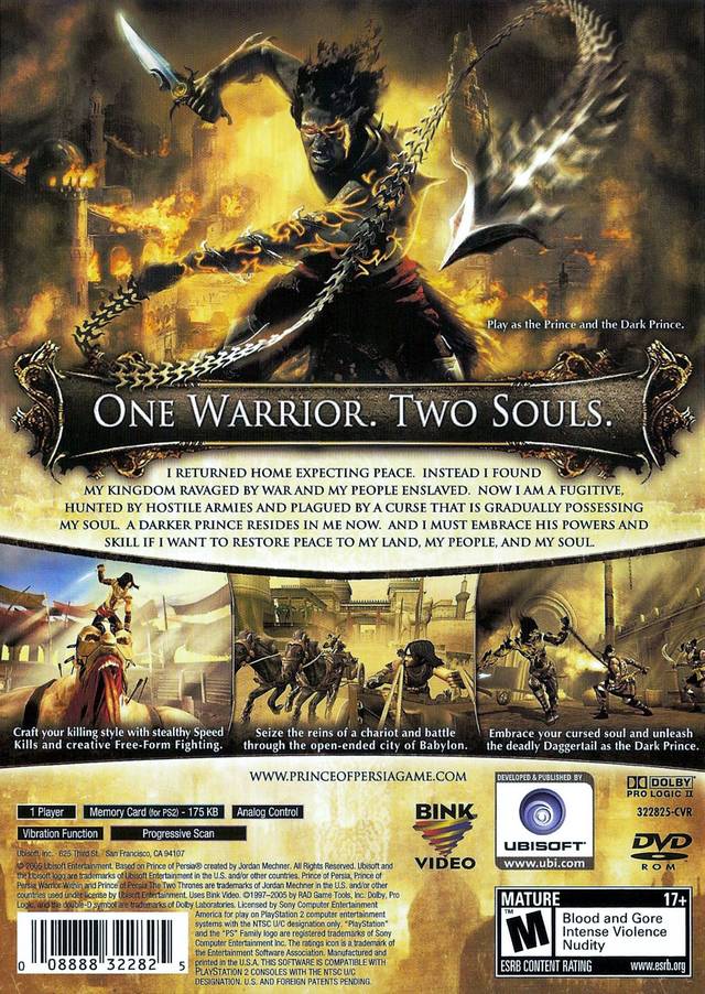 Prince of Persia: The Two Thrones - (PS2) PlayStation 2 [Pre-Owned] Video Games Ubisoft   
