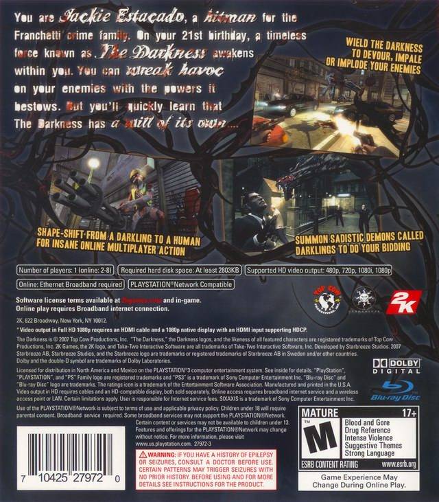 The Darkness - (PS3) PlayStation 3 [Pre-Owned] Video Games 2K Games   