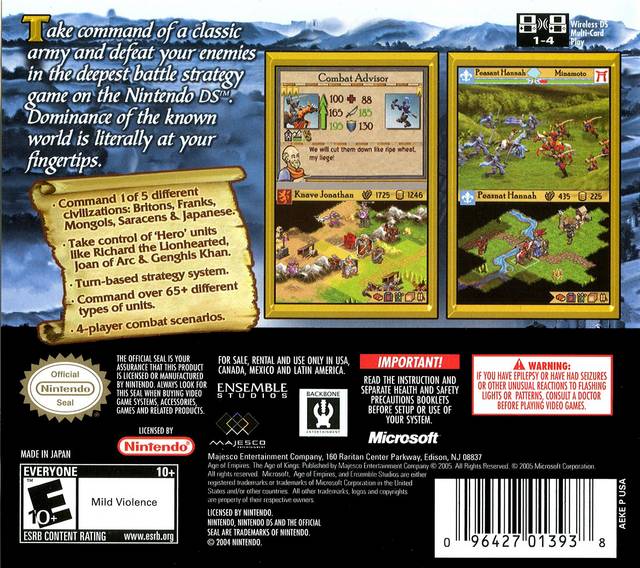 Age of Empires: The Age of Kings - (NDS) Nintendo DS [Pre-Owned] Video Games Majesco   