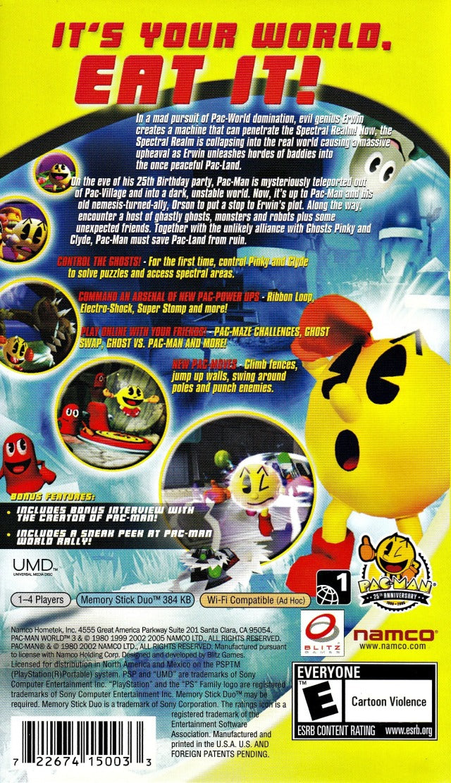 Pac-Man World 3 - PSP Video Games Namco   