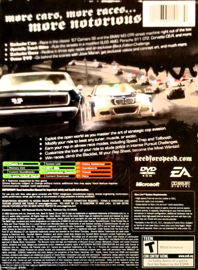 Need for Speed Most Wanted (Black Edition) - Xbox Video Games Electronic Arts   