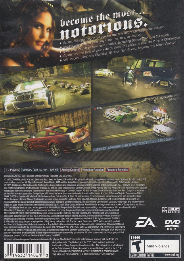 Need for Speed Most Wanted (Greatest Hits) - (PS2) PlayStation 2 [Pre-Owned] Video Games Electronic Arts   