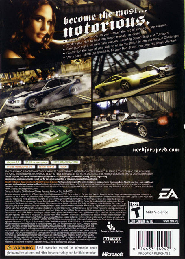 Need for Speed Most Wanted - Xbox 360 [Pre-Owned] Video Games Electronic Arts   