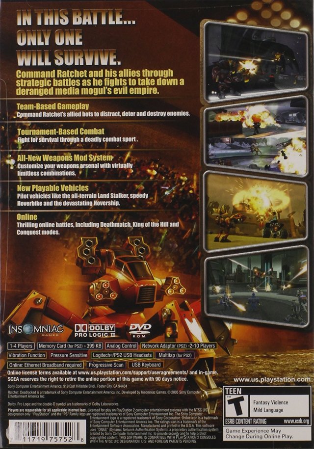 Ratchet: Deadlocked (Greatest Hits) - (PS2) PlayStation 2 [Pre-Owned] Video Games SCEA   