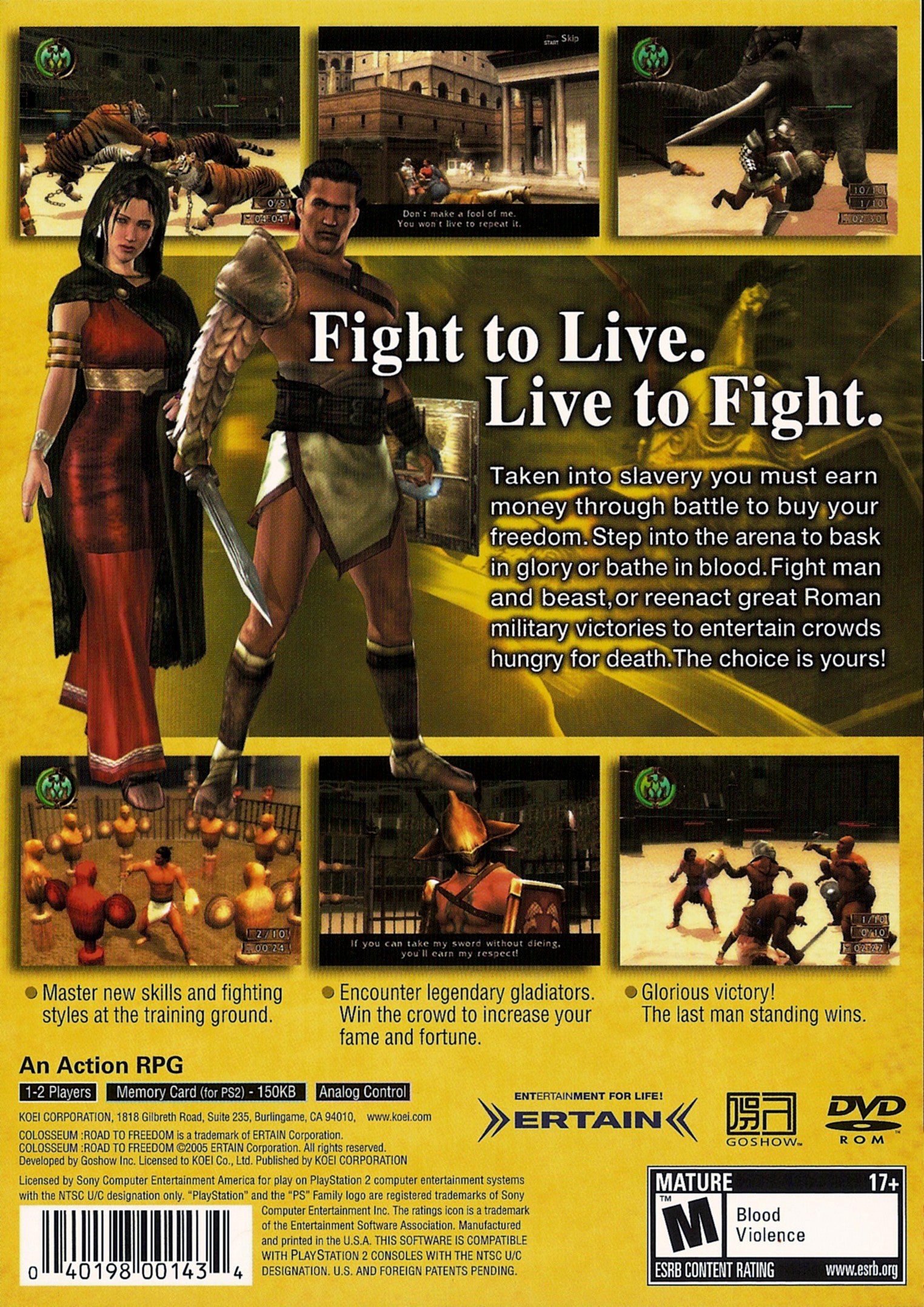 Colosseum: Road to Freedom - (PS2) PlayStation 2 [Pre-Owned] Video Games Ertain   