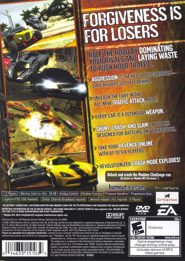 Burnout Revenge (Greatest Hits) - (PS2) PlayStation 2 [Pre-Owned] Video Games Electronic Arts   
