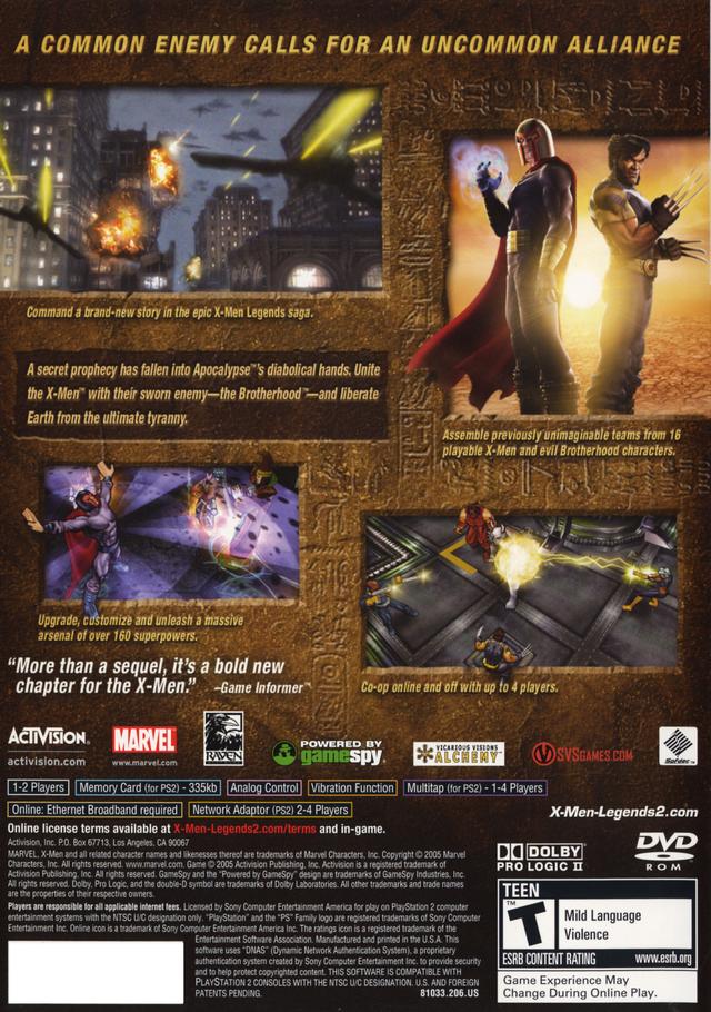 X-Men Legends II: Rise of Apocalypse (Greatest Hits) - (PS2) PlayStation 2 [Pre-Owned] Video Games Activision