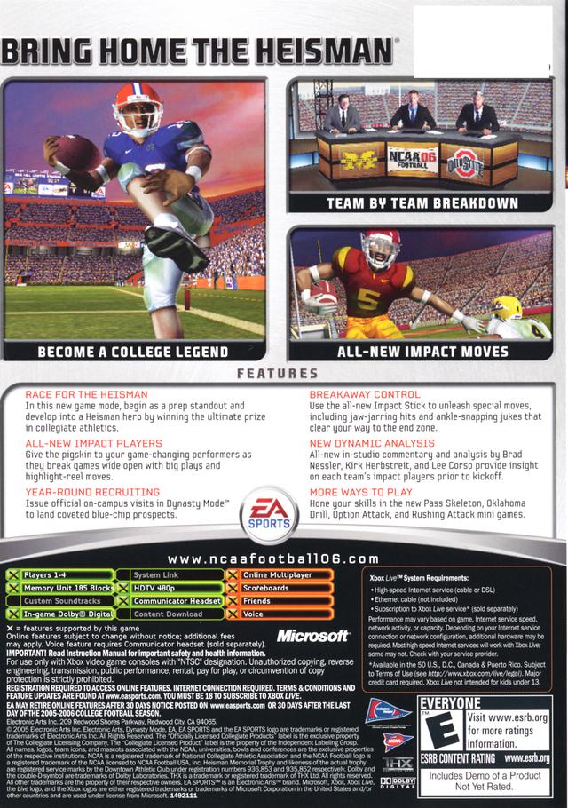 NCAA Football 06 - (XB) Xbox [Pre-Owned] | J&L Game