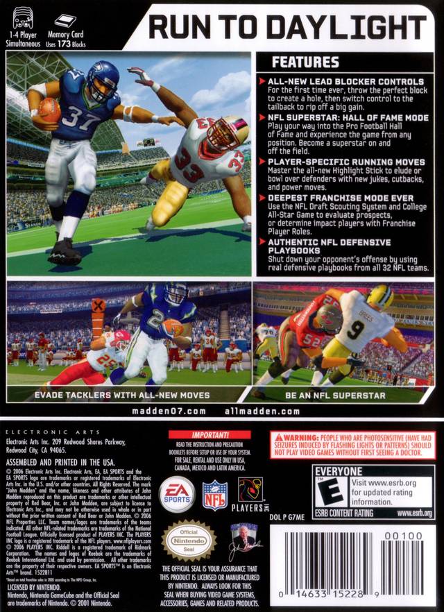 Madden NFL 07 - (GC) GameCube [Pre-Owned] | J&L Game