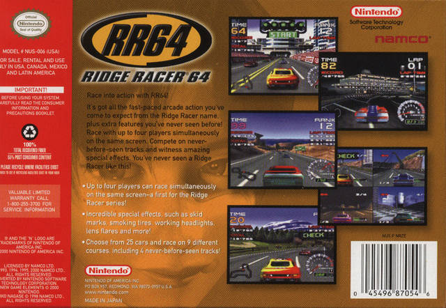 Ridge Racer 64 - (N64) Nintendo 64 [Pre-Owned] Video Games Nintendo   