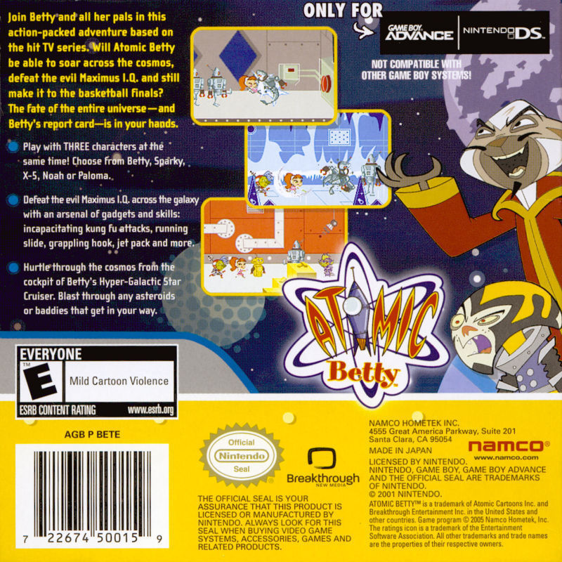 Atomic Betty - (GBA) Game Boy Advance Video Games Namco   